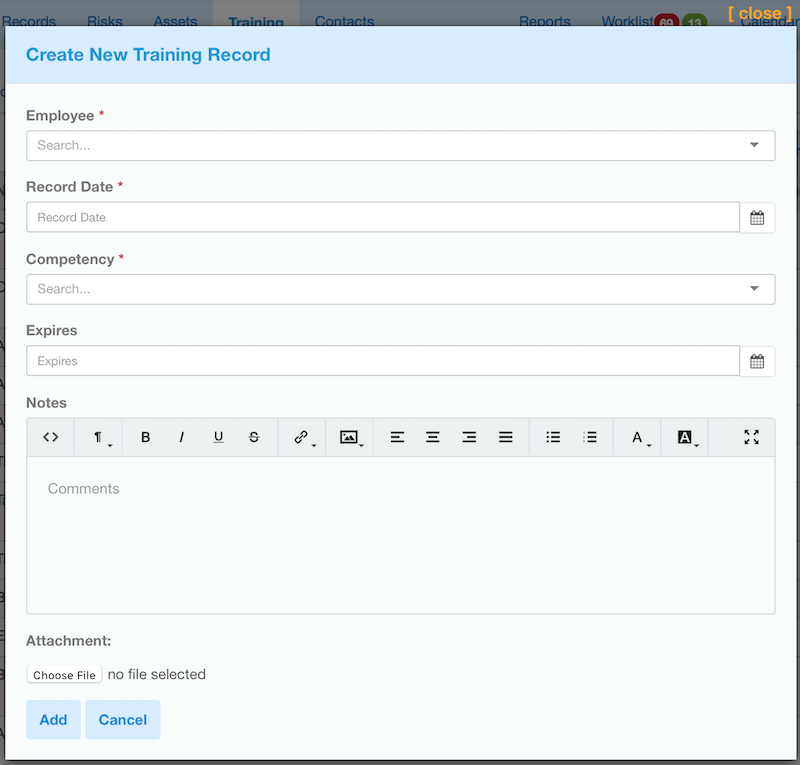 training-addTrainingRecord